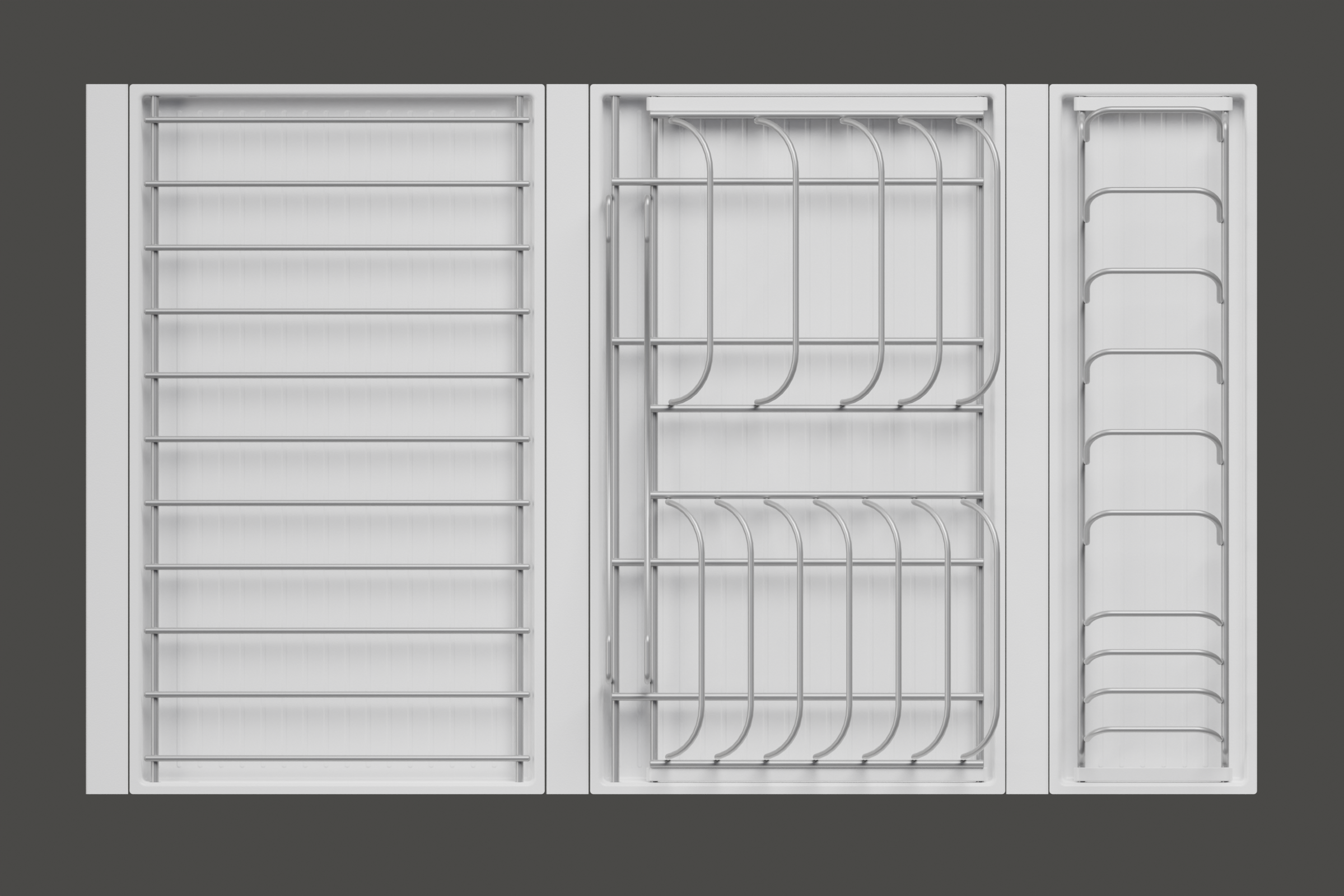 Сушка выдвижная Ф124 Дайнинг Агент 800 мм крепление к фасаду цвет ТИТАН цвет дна Белый Kessebohmer | официальный магазин